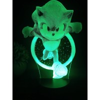 Cartoon Character Sonic Hedgehog 3D Led Lamp Touch Base With Remote Control 16 Colors 4 Lighting Modes Night Lamp Ideal For Gift, Special Dates