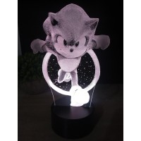 Cartoon Character Sonic Hedgehog 3D Led Lamp Touch Base With Remote Control 16 Colors 4 Lighting Modes Night Lamp Ideal For Gift, Special Dates