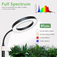 Geciliaoran Grow Light For Indoor Plants Full Spectrum Led Desk Plant Light With Stand Halo Small Growing Lamp With Auto Timer