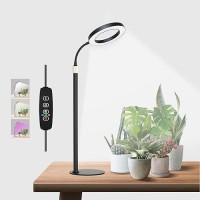 Geciliaoran Grow Light For Indoor Plants Full Spectrum Led Desk Plant Light With Stand Halo Small Growing Lamp With Auto Timer