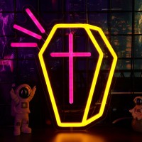 Halloween Coffin Neon Signs Gothic Neon Lights For Bedroom Coffin Neon Wall Light Suitable For Living Office Game Room Hallowe