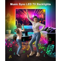 Moriacc Led Lights For Tv 65 Inch,16.4 Ft Tv Led Lights That Sync With Tv Led Backlight, Led Strip Lights For Tv Lights Behind, Led Lights For Bedroom Gaming Room Decor With App Remote Control