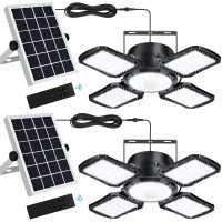 Yomisga Solar Powered Outdoor Shed Light 176Led Solar Pendant Lights With Remote Motion 5 Lighting Modes Waterproof Daytime A