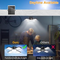 Yomisga Solar Powered Outdoor Shed Light 176Led Solar Pendant Lights With Remote Motion 5 Lighting Modes Waterproof Daytime A