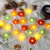 Flowers Fairy Lights Floral Garlands Blossom Decorative Waterproof Outdoor Battery Operated String Lights 20Led 8.5Ft Bedroom Table Living Room Decor