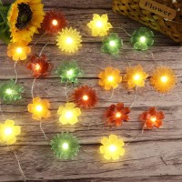 Flowers Fairy Lights Floral Garlands Blossom Decorative Waterproof Outdoor Battery Operated String Lights 20Led 8.5Ft Bedroom Table Living Room Decor