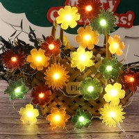 Flowers Fairy Lights Floral Garlands Blossom Decorative Waterproof Outdoor Battery Operated String Lights 20Led 8.5Ft Bedroom Table Living Room Decor