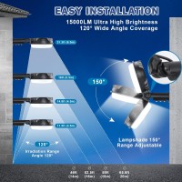 Starmoitic Led Barn Light 150W 20000Lm Dusk To Dawn Outdoor Lighting Ip66 Waterproof 150 Angle Adjustable Bright Outdoor Stre