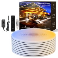 Ustarus Neon Led Strip Lights White Dimmable 20Ft 24V 2700K6500K Rope Tape Light Ip65 Waterproof With Remote Led Ribbon For K