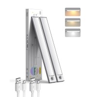 Thedeco 12 Under Cabinet Lighting 54Led 3Cct Dimmable Under Counter Lights 2 Pack Stickon Motion Sensor Closet Lighting W