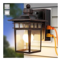 Outdoor Light With Gfci Outlet Antique Black And Bronze Gold Dusk To Dawn Porch Lights Outdoor Waterproof Exterior Wall Light Fi