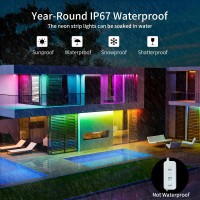 Ustarus Neon Led Strip Lights Rgb Ic Rope Light 40Ft With Remote Music Sync Color Changing Lighting Ip67 Waterproof Dimmable F