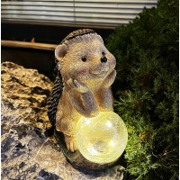 Euiroet Solar Garden Hedgehog Statue With Led Lights,Funny Resin Outdoor Statue For Garden,Animal Sculpture Figurine Perfect Outdoor Ornaments And Garden Art For Yard,Patio Indoor Home Decor