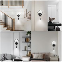 Bnhhlz Modern Led Wall Sconces, Indoor Wall Sconce 6000K Dimmable Black Wall Lamp Bathroom Vanity Light Fixtures, 12W Aluminum Wall Lights For Living Room Bedroom Hallway 1 Pack