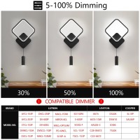 Bnhhlz Modern Led Wall Sconces, Indoor Wall Sconce 6000K Dimmable Black Wall Lamp Bathroom Vanity Light Fixtures, 12W Aluminum Wall Lights For Living Room Bedroom Hallway 1 Pack