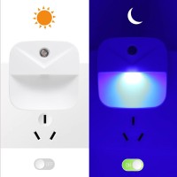 Kinur 6 Pack Led Blue Night Light Plug In Dusk To Dawn Sensor Automatic On And Off Energy Efficient Soft Glow Nightlights For