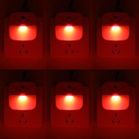 Kinur 6 Pack Led Red Night Lights Plug Into Wall Dusk To Dawn Sensor Automatic On And Off Energy Efficient Soft Glow Nightlig