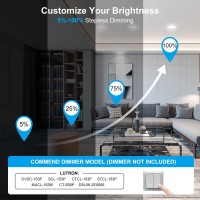 Elaruslux 4 Pack 7 Inch 3Cct Ultrathin Led Recessed Light With Junction Box 3000K4500K6000K Selectable 18W Eqv 125W Dimmab