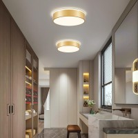 Peblto Dimmable Gold Led Ceiling Light 2700K6000K 5Cct In One Modern Flush Mount Ceiling Light Fixtures Minimalist Round Meta