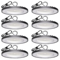 Yihuven 8 Pack Ufo Led High Bay Light 150W600W Mhhps Equiv 21000Lm 5000K Daylight Ip65 Waterproof Commercial Light Fixtur