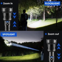 2Pack Flashlights High Lumens 5Mode Rechargeable Flashlights 990000Lm Super Bright Flashlight Adjustable Focus Tactical Flash