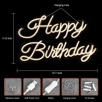 Happy Birthday Neon Sign Neon Happy Birthday Sign For Wall Decor Led Neon Light Signs Usb Powered Happy Birthday Light Up Sign