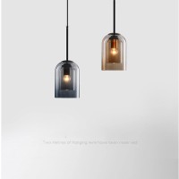 Neafp - Industrial Glass Chandelier, Long Line - Personality Suspension Lamp, Simple Art Double Layer Pendant Light, Dining Room Bar Droplight Interesting Life (Color : Cognac Color)