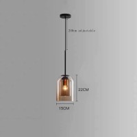 Neafp - Industrial Glass Chandelier, Long Line - Personality Suspension Lamp, Simple Art Double Layer Pendant Light, Dining Room Bar Droplight Interesting Life (Color : Cognac Color)