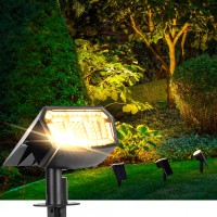 Auderwin Solar Spotlights Outdoor 63 Led 3 Lighting Modes, Ip65 Waterproof Lighten Yard Garden House Garage Pathway For Christmas Decorations-4 Pack