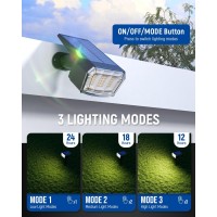 Auderwin Solar Spotlights Outdoor 63 Led 3 Lighting Modes, Ip65 Waterproof Lighten Yard Garden House Garage Pathway For Christmas Decorations-4 Pack