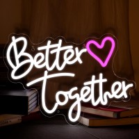 Valentines Day Better Together Neon Sign Led Neon Lights For Wall Decor Usb Powered Neon Light Signs For Girls Bedroom Kids