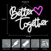 Valentines Day Better Together Neon Sign Led Neon Lights For Wall Decor Usb Powered Neon Light Signs For Girls Bedroom Kids