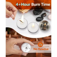 Tea Light Candles 100 Pack 4 Hours Fully Burns Tealight Candles Unscented Smokeless Paraffin Tealights For Home Sabbath We