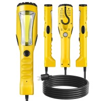 Wilawels 18W Led Work Light 15Ft 2000Lm Cob Led Light Handheld Underhood Trouble Light With Cord 16 Gauge Sjtw Swivel Hook F