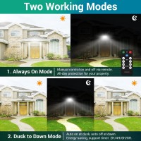 Ustellar Dusk To Dawn Security Light 100W Plug In Flood Lights Outdoor With Remote Control 10000Lm Super Bright Exterior Outsi