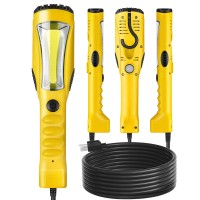 Wilawels 18W Led Work Light 25Ft 2000Lm Cob Led Light Handheld Underhood Trouble Light With Cord 16 Gauge Sjtw Swivel Hook F