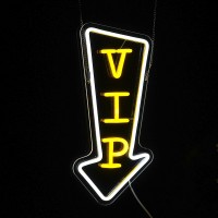 Vip Neon Sign Arrow Neon Sign Lemon Yellow White Led Signs Usb Powered Vip Sign Arrow Sign Neon Light Office Studio Bar Party