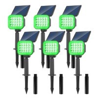 Crepow Green Solar Spot Lights Outdoor St Patricks Day Decor Lights Solar Lights Outdoor Waterproof Ip65 Adjustable Panel So