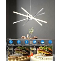 Modern Sputnik Chandelier Ceiling 82W Led Black Pendant Light Embedded Mount Chandeliers Dining Room Light Fixtures Over Table D