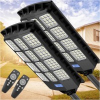 Alleasy 1600W Solar Street Light Outdoor 2Pack 180000Lm Waterproof Solar Parking Lot Lights Dusk To Dawn With Motion Sensor R