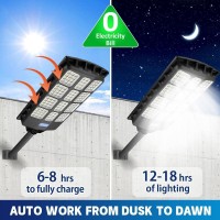 Alleasy 1600W Solar Street Light Outdoor 2Pack 180000Lm Waterproof Solar Parking Lot Lights Dusk To Dawn With Motion Sensor R