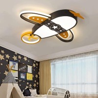 Hertl Modern Chandeliers Led Ceiling Lamp With Remote Control Acrylic Ceiling Lamp Creative Airplane Girl Boy Bedroom Living Room Lighting Children'S Room Pendant Lamp (Black, 52Cm)