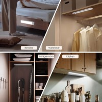 Lroltef Under Cabinet Lights 2 Pack Magnetic Dimmable Closet Lights 52 Led 2200 Mah Usb Rechargeable Battery Operated Motion S