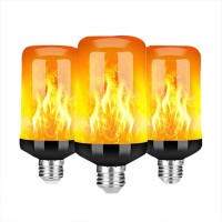 Mekek Led Flame Effect Light Bulb, 4 Modes Flickering Light Bulb With Gravity Sensor, E27 Base Fire Light Bulb For Christmas Halloween Party Decoration