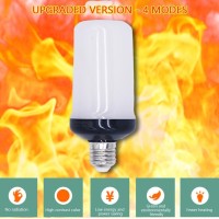 Mekek Led Flame Effect Light Bulb, 4 Modes Flickering Light Bulb With Gravity Sensor, E27 Base Fire Light Bulb For Christmas Halloween Party Decoration