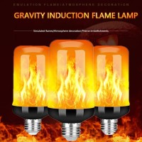 Mekek Led Flame Effect Light Bulb, 4 Modes Flickering Light Bulb With Gravity Sensor, E27 Base Fire Light Bulb For Christmas Halloween Party Decoration