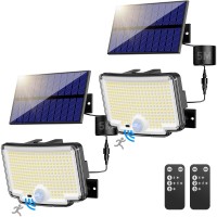 Nipify Solar Motion Lights Outdoor 6500K 310 Led Solar Security Lights With Remote Control Ip65 Waterproof Powered Flood Light