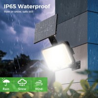 Nipify Solar Motion Lights Outdoor 6500K 310 Led Solar Security Lights With Remote Control Ip65 Waterproof Powered Flood Light