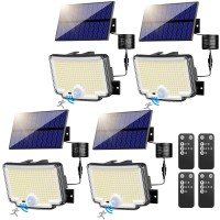 Nipify Solar Lights Outdoor 6500K 310 Led Motion Sensor Flood Lights With Remote Control Ip65 Waterproof Solar Powered Securit