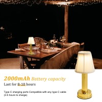 Eypid 2000Mah Battery Cordless Table Lamps 3W Led Table Lamp Dimmable Portable Table Lamp 3 Level Brightness Cordless Table Lamp